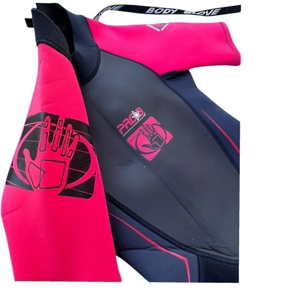 Body Glove Red Black Kids Youth Shorty Back Zip Neoprene Summer Wetsuit Size 8